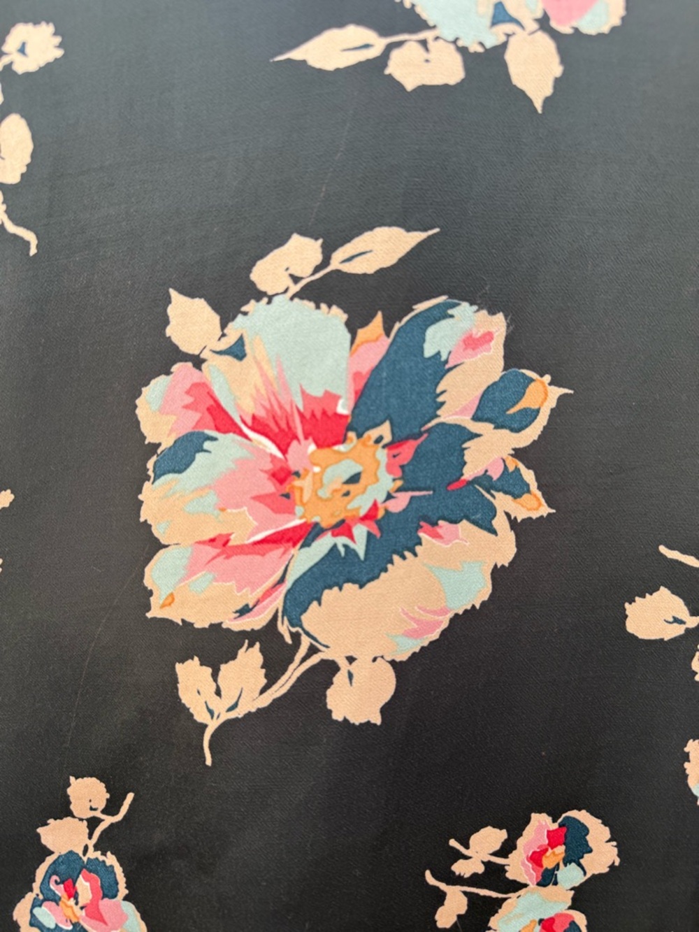 Anthropologie ett:twa Satin Black Floral Shawl Collar Blazer Jacket Feminine - Picture 6 of 7